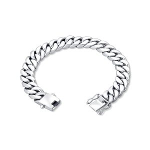 Raajraani Pure 925 Sterling Silver Bracelet for men | Muscular Bracelet for Men | Oxidised Finish, No Stone | Gift for Him | Size- 8 (56 gms)