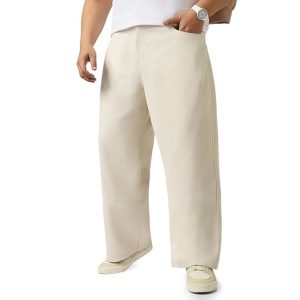 Urbano Plus Men's Loose Baggy Fit Washed Jeans Non-Stretchable