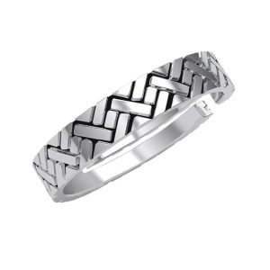 Clara Pure 925 Sterling Silver Oxidised Cross Men Ring |Size Adjustable | Gift for Men & Boys